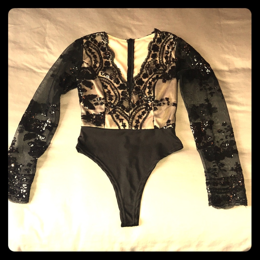 Black sequin bodysuit